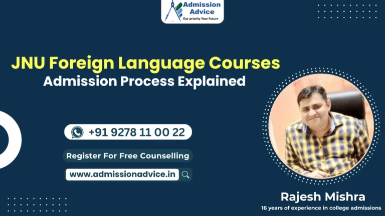 JNU Foreign Language Courses Admission Process Explained