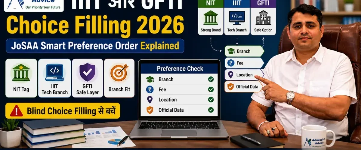 IIIT और GFTI Choice Filling 2026: JoSAA में Smart Preference Order कैसे बनाएं?