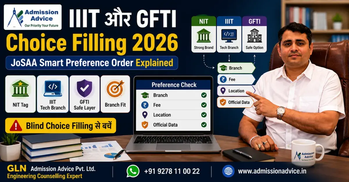 IIIT और GFTI Choice Filling 2026: JoSAA में Smart Preference Order कैसे बनाएं?