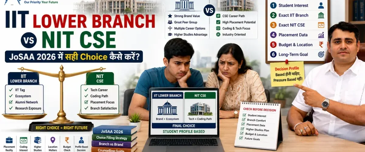 IIT Lower Branch vs NIT CSE: JoSAA 2026 Choice Filling में क्या बेहतर है?