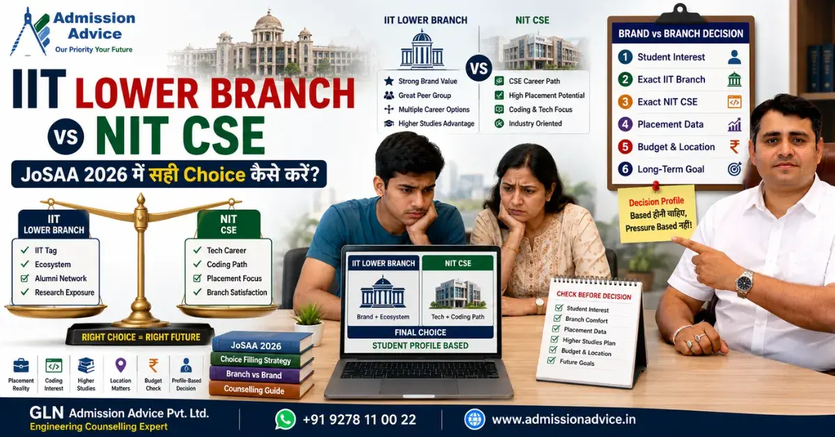 IIT Lower Branch vs NIT CSE: JoSAA 2026 Choice Filling में क्या बेहतर है?