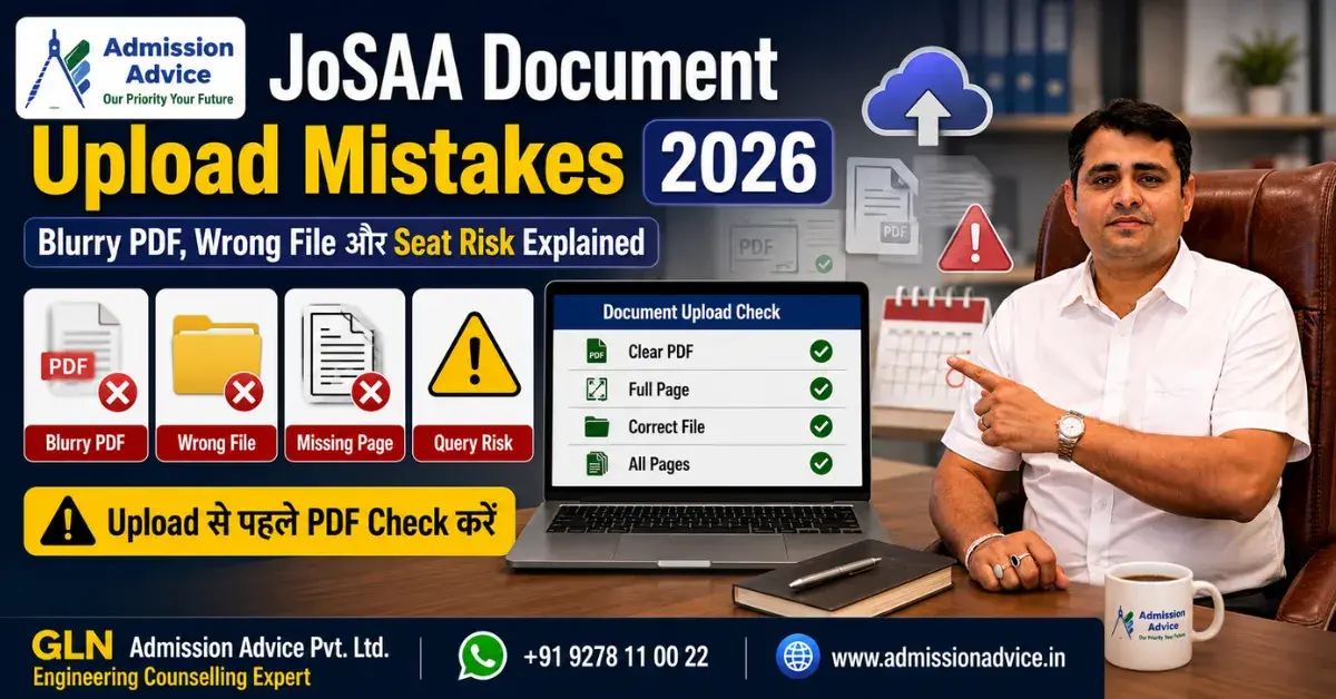 JoSAA 2026 Documents Upload Mistakes: Online Reporting में Seat Risk से कैसे बचें?