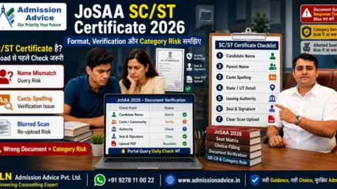 JoSAA 2026 SC/ST Certificate Problem: Format, Verification और Category Risk