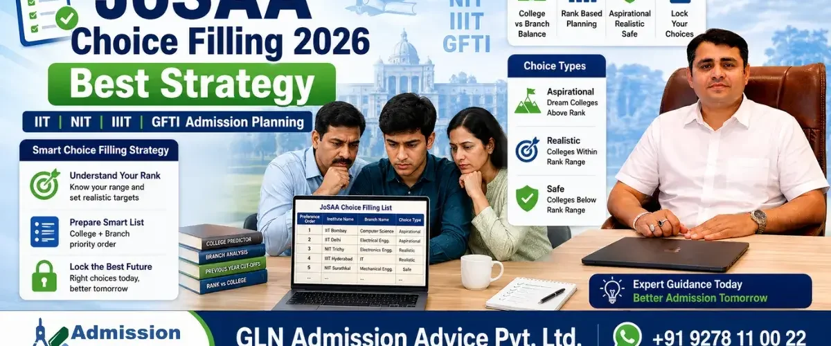 JoSAA Choice Filling 2026: IIT, NIT, IIIT और GFTI Admission के लिए Best Strategy