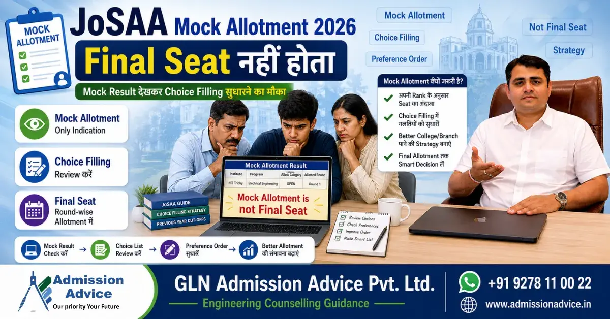 JoSAA Mock Allotment 2026: Meaning, Importance और Choice Filling Strategy