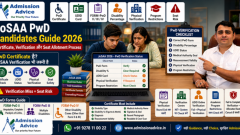 JoSAA 2026 PwD Candidates Guide: Certificate, Verification और Seat Allotment Process