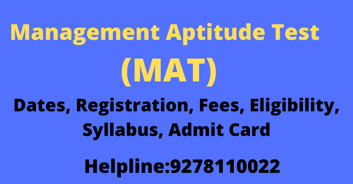 MAT 2021 Dates Registration Fees Eligibility Syllabus Admit Card
